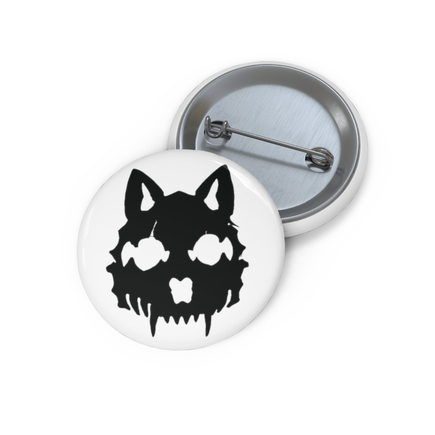 Black Wolf Button on White