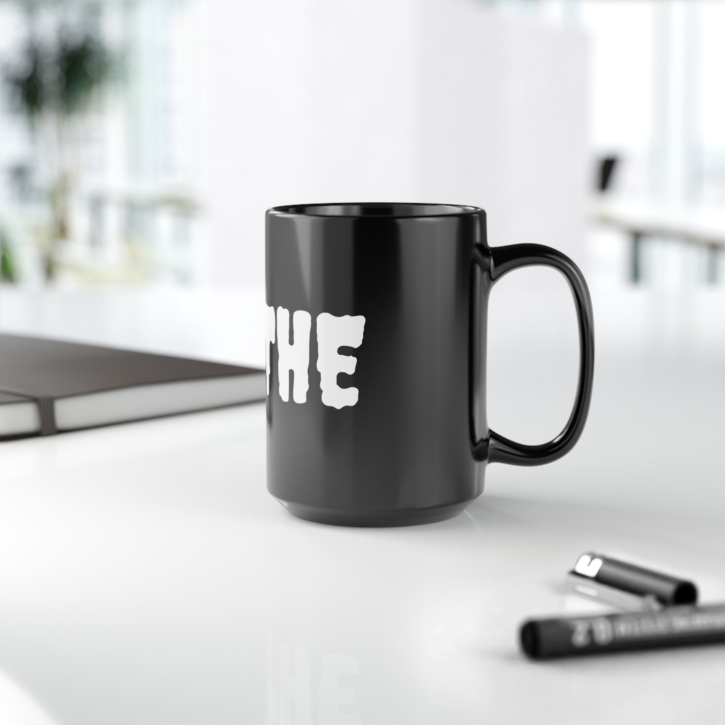 The Classic Black Mug, 15oz - Large Logo