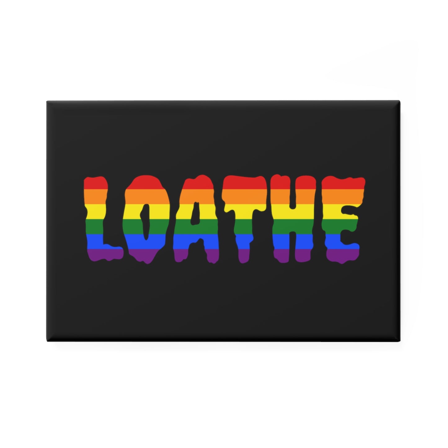 The Classic Pride Rectangle Magnet on Black