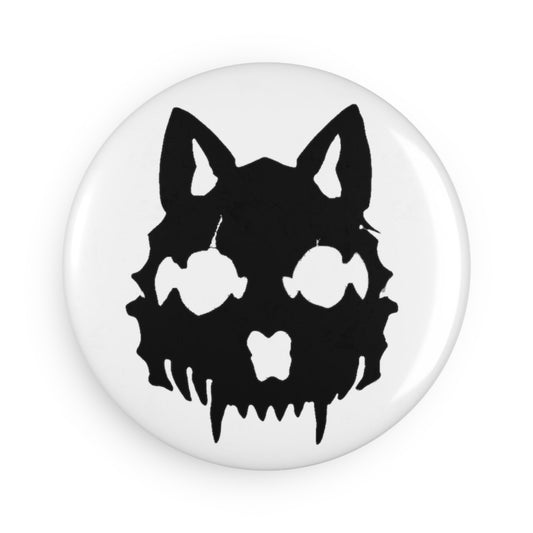 Black Wolf Magnet on White