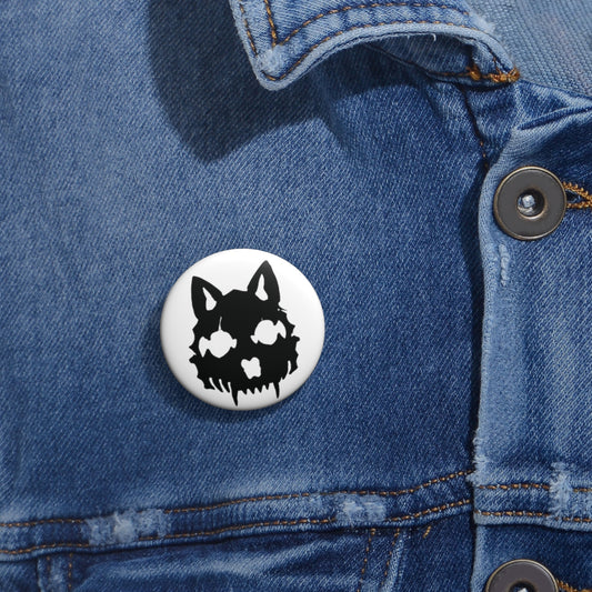 Black Wolf Button on White