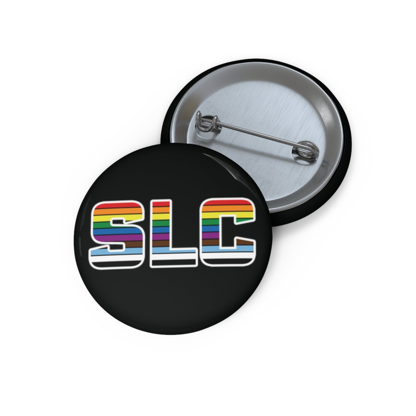 Pride on Black Custom Pin Buttons